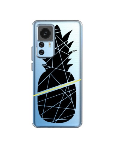 Coque Xiaomi 12T/12T Pro Ananas Noir Transparente - Koura-Rosy Kane