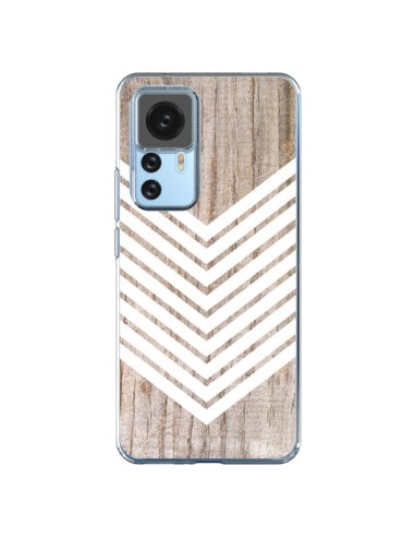 Cover Xiaomi 12T/12T Pro Tribale Azteco Legno Wood Freccia Bianco - Laetitia