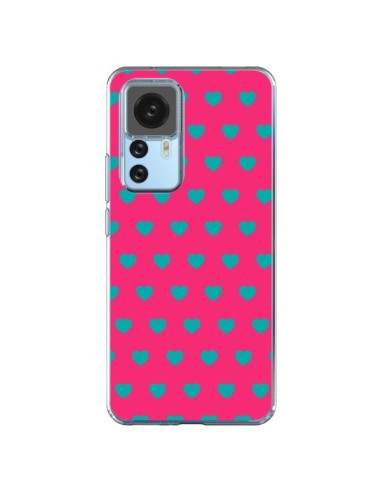 Cover Xiaomi 12T/12T Pro Cuore Blu sfondo Rosa - Laetitia