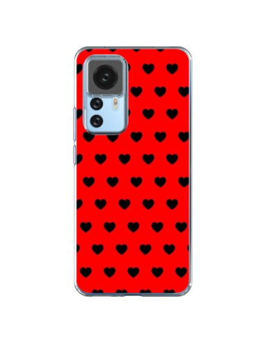 Cover Xiaomi 12T/12T Pro Cuore Neros sfondo Rosso - Laetitia