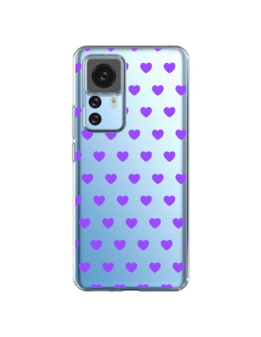 Xiaomi 12T/12T Pro Case Heart Love Purple Clear - Laetitia