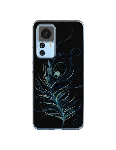 Xiaomi 12T/12T Pro Case Feather Plume Black Blue - LouJah