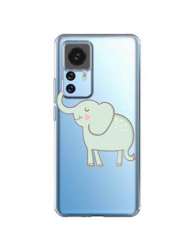 Cover Xiaomi 12T/12T Pro Elefante Animale Cuore Amore  Trasparente - Petit Griffin