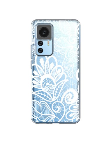 Xiaomi 12T/12T Pro Case Pizzo Flowers Flower White Clear - Petit Griffin