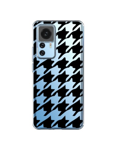 Cover Xiaomi 12T/12T Pro Vichy Gros Carre Nero Trasparente - Petit Griffin