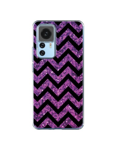 Xiaomi 12T/12T Pro Case Chevron Purple Sparkle Triangle Aztec - Mary Nesrala