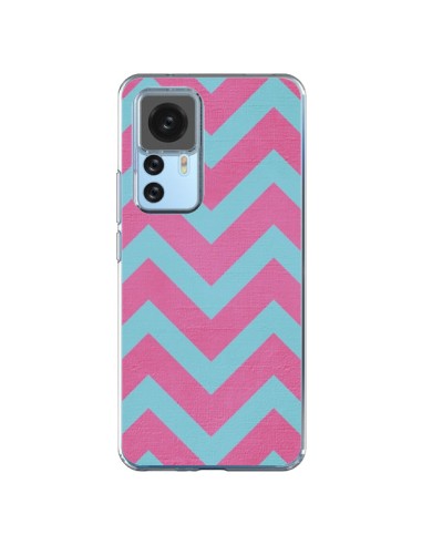 Coque Xiaomi 12T/12T Pro Strawberry Chevron Rose Bleu - Mary Nesrala