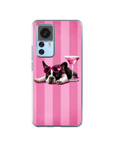 Cover Xiaomi 12T/12T Pro Cane Cocktail Occhiali Cuore Rosa - Maryline Cazenave