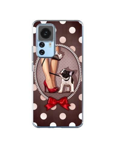 Coque Xiaomi 12T/12T Pro Lady Jambes Chien Dog Pois Noeud papillon - Maryline Cazenave