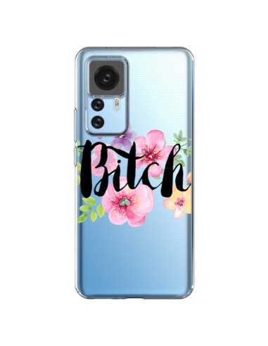 Cover Xiaomi 12T/12T Pro Bitch Flower Fiori Trasparente - Maryline Cazenave