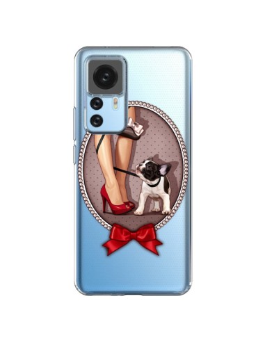 Cover Xiaomi 12T/12T Pro Lady Jambes Cane Bulldog Dog Pois Papillon Trasparente - Maryline Cazenave