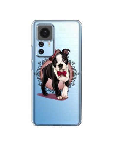 Cover Xiaomi 12T/12T Pro Cane Bulldog Dog Gentleman Papillon Cappello Trasparente - Maryline Cazenave