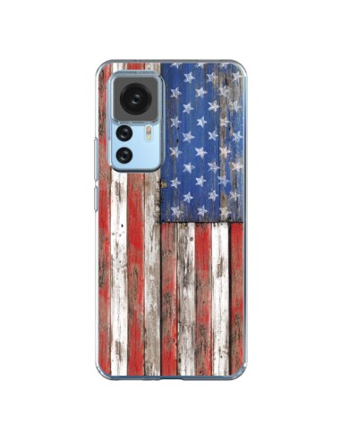 Cover Xiaomi 12T/12T Pro Bandierq USA America Vintage Legno Wood - Maximilian San