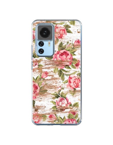 Cover Xiaomi 12T/12T Pro Eco Amore Pattern Legno Fiori - Maximilian San