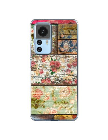 Cover Xiaomi 12T/12T Pro Lady Rococo Legno Fiori - Maximilian San