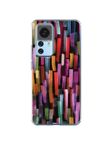 Coque Xiaomi 12T/12T Pro Colorful Brushstrokes Black - Ninola Design