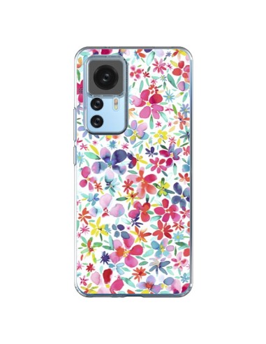 Cover Xiaomi 12T/12T Pro Colorful Fiori Petals Blu - Ninola Design
