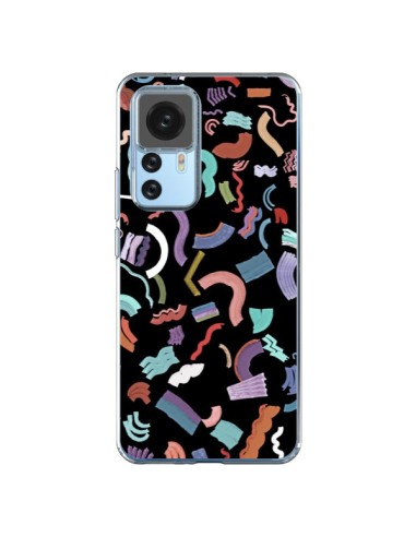 Cover Xiaomi 12T/12T Pro Curly and Zigzag Stripes Nero - Ninola Design