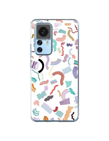 Xiaomi 12T/12T Pro Case Curly and Zigzag Stripes White - Ninola Design