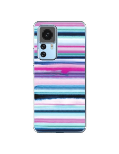 Cover Xiaomi 12T/12T Pro Degrade Stripes Watercolor Rosa - Ninola Design