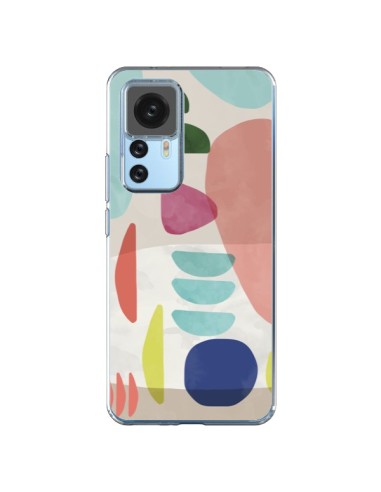 Cover Xiaomi 12T/12T Pro Moody Geometry Multi Bianco - Ninola Design