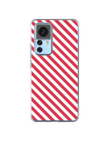 Xiaomi 12T/12T Pro Case Candy Motivo rigato Pink e White - Nico