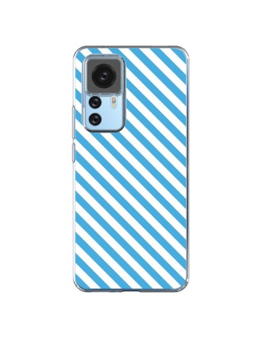 Xiaomi 12T/12T Pro Case Candy Motivo rigato Blue e White - Nico