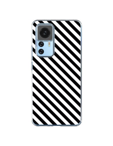 Coque Xiaomi 12T/12T Pro Bonbon Candy Noire et Blanche Rayée - Nico