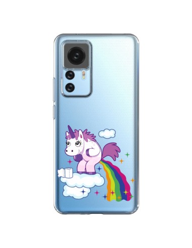 Cover Xiaomi 12T/12T Pro Unicorno Caca Arcobaleno Trasparente - Nico