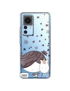 Cover Xiaomi 12T/12T Pro Bambina e Unicorno I Believe Trasparente - Nico