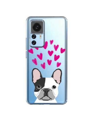 Cover Xiaomi 12T/12T Pro Bulldog Francese Cuore Cane Trasparente - Pet Friendly