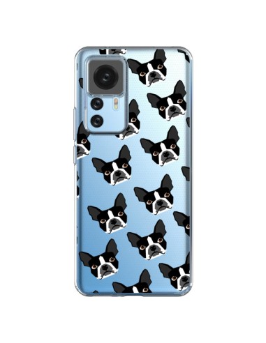 Cover Xiaomi 12T/12T Pro Cani Boston Terrier Trasparente - Pet Friendly