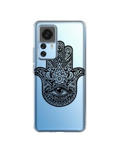Cover Xiaomi 12T/12T Pro Hamsa Cinque Dita Mano Cattiva Occhio Trasparente - Rachel Caldwell
