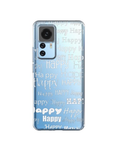 Cover Xiaomi 12T/12T Pro Happy Felice Bianco Trasparente - R Delean