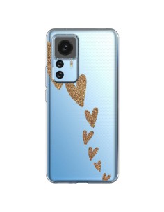 Coque Xiaomi 12T/12T Pro Coeur Falling Gold Hearts Transparente - Sylvia Cook