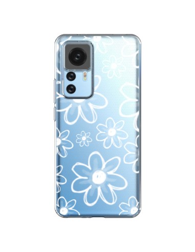 Xiaomi 12T/12T Pro Case Mandala White Flower Clear - Sylvia Cook