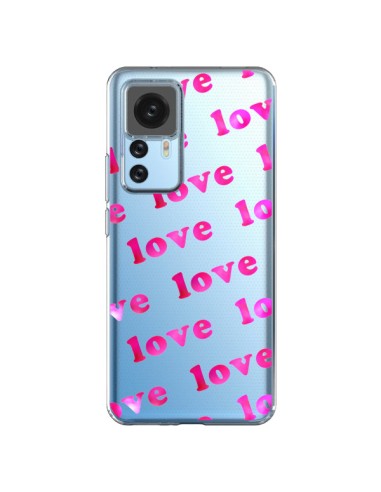 Cover Xiaomi 12T/12T Pro Pink Love Rosa Trasparente - Sylvia Cook