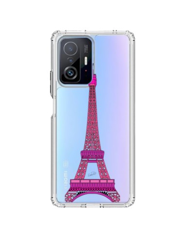 Coque Xiaomi 11T / 11T Pro Tour Eiffel Rose Paris Transparente - Asano Yamazaki