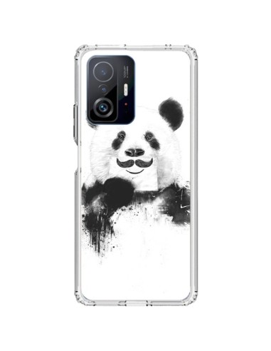 Coque Xiaomi 11T / 11T Pro Funny Panda Moustache Movember - Balazs Solti