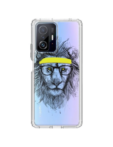 Coque Xiaomi 11T / 11T Pro Hipster Lion Transparente - Balazs Solti