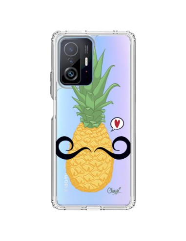 Coque Xiaomi 11T / 11T Pro Ananas Moustache Transparente - Chapo