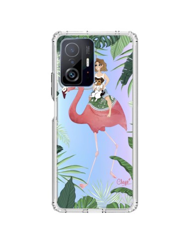 Coque Xiaomi 11T / 11T Pro Lolo Love Flamant Rose Chien Transparente - Chapo