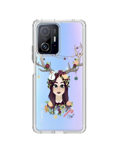 Coque Xiaomi 11T / 11T Pro Christmas Girl Femme Noel Bois Cerf Transparente - Chapo