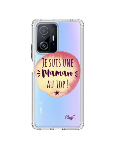 Coque Xiaomi 11T / 11T Pro Je suis une Maman au Top Orange Transparente - Chapo