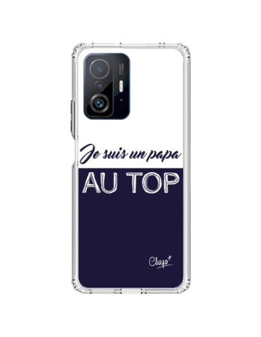 Coque Xiaomi 11T / 11T Pro Je suis un Papa au Top Bleu Marine - Chapo