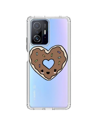 Coque Xiaomi 11T / 11T Pro Donuts Heart Coeur Chocolat Transparente - Claudia Ramos
