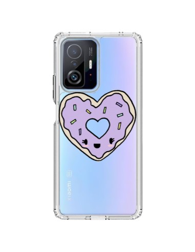 Coque Xiaomi 11T / 11T Pro Donuts Heart Coeur Violet Transparente - Claudia Ramos