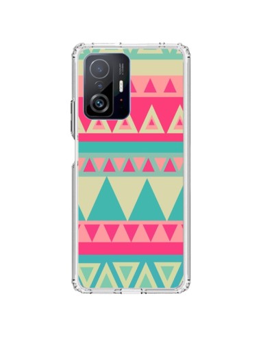 Coque Xiaomi 11T / 11T Pro Azteque Rose Vert - Eleaxart