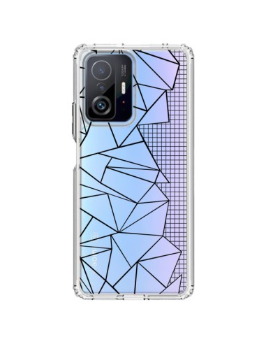 Xiaomi 11T / 11T Pro Case Lines Side Grid Abstract Black Clear - Project M