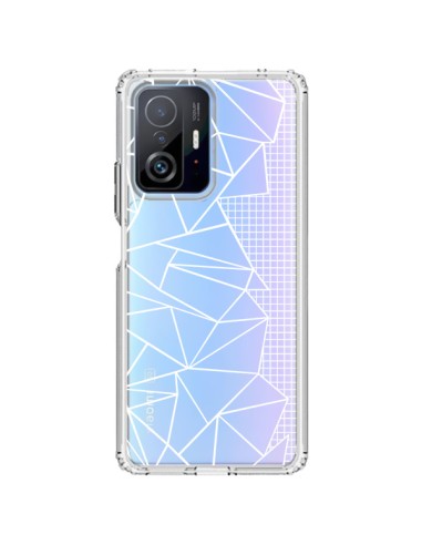 Xiaomi 11T / 11T Pro Case Lines Side Grid Abstract White Clear - Project M
